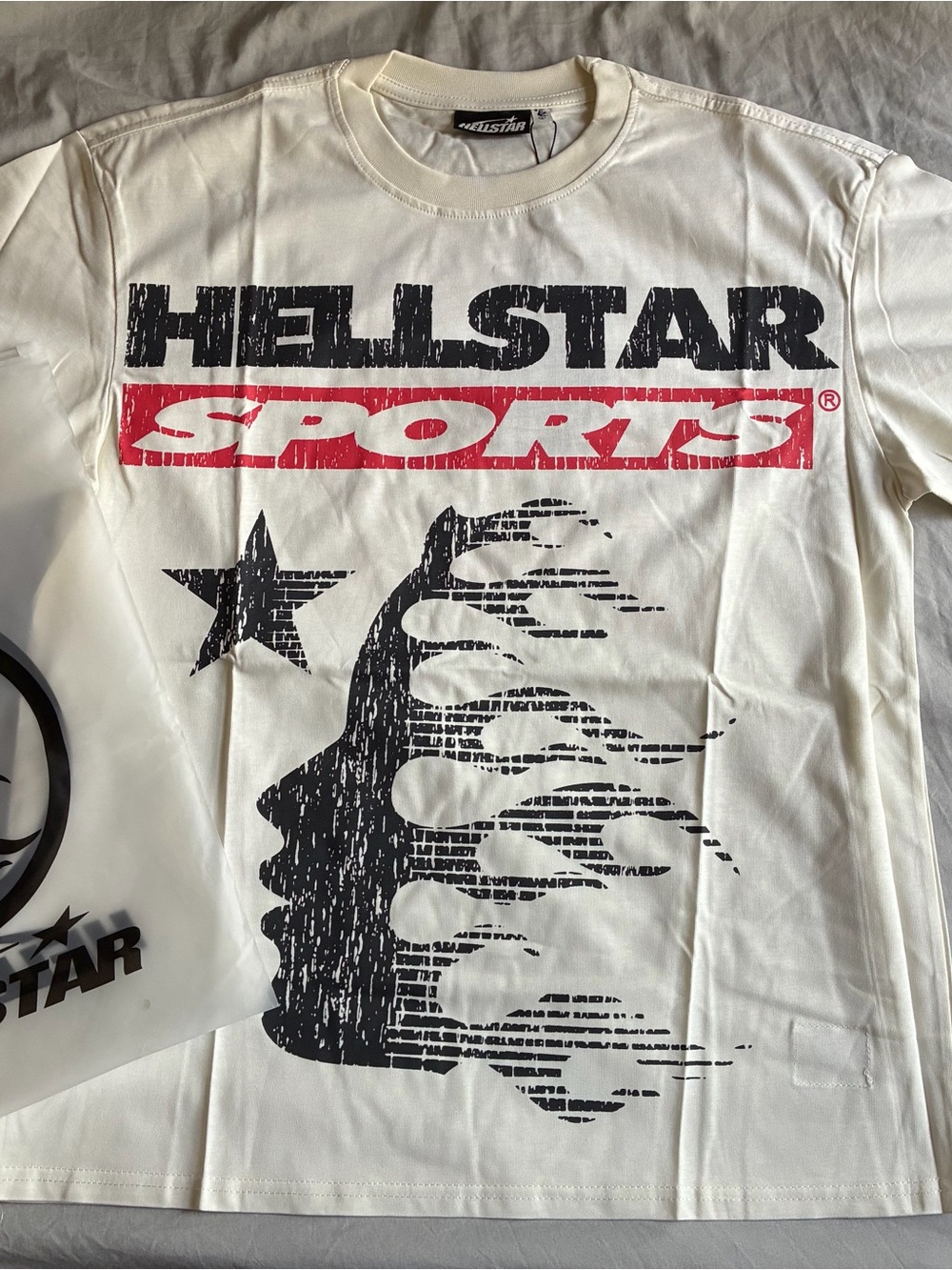 Hellstar Sports Graphic Tee - White with Black & Red Print